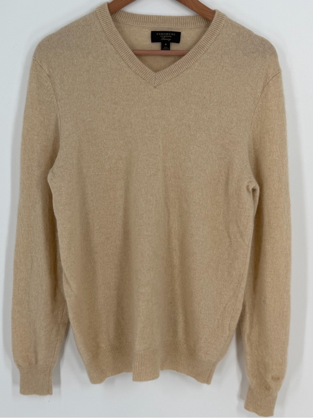Cashmere Club Room Luxury 100% Cashmere V Neck Sweater Mens M Old Money Ivy Prep - Picture 3 of 10